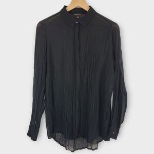 Rock & Republic Sheer Crinkle Blouse